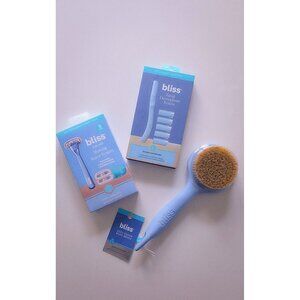 Bliss Skincare Tool Bundle Dermaplaner Razor System Body Brush Spa Set - Blue